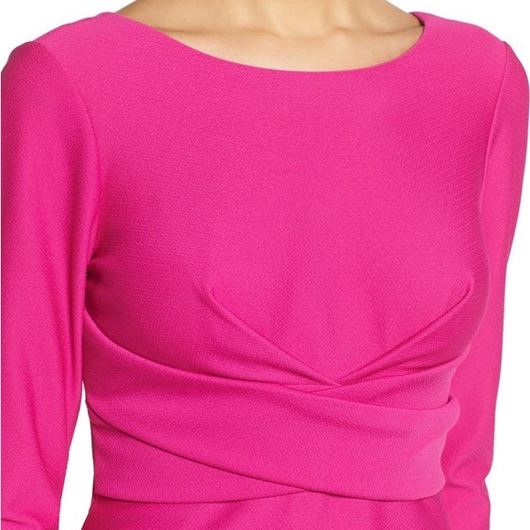 Textured Wrap Waist Sheath Dress 14P - Picture 3 of 7